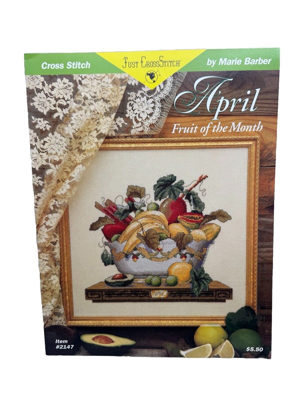 April Fruit of the Month Just Cross Stitch Booklet Marie Barber 2147 Pattern